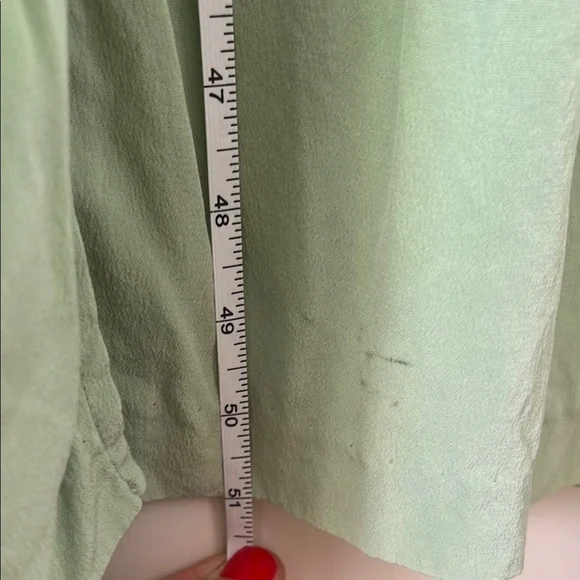 VINTAGE ROBBIE BEE pistachio Mint sage Green silk drop waist Dress 10 minimal - Picture 9 of 14